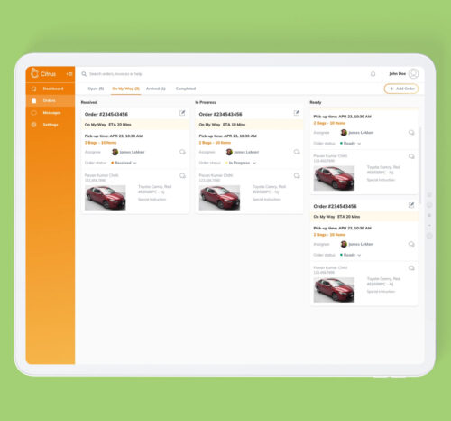 Citrus: Curbside Pickup - Web Design Displayed on iPad