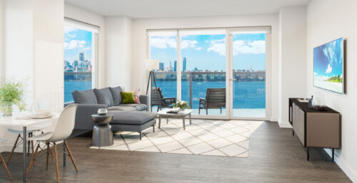 The Beach - Luxury Apartment Rendering: Living Room